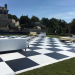 Outside-dance-floor-rental-black-white-squares