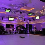 sticker logo on white dance floor