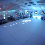 bat mitzvah white dance floor with gobo