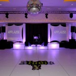 studio A sticker on whtie dance floor