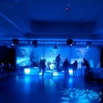 lighting effects on white dance floor