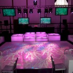 lighting effects on white dance floor