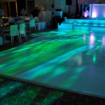 lighting effects on white dance floor