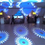 lighting effects on white dance floor