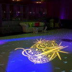 lighting effects on white dance floor