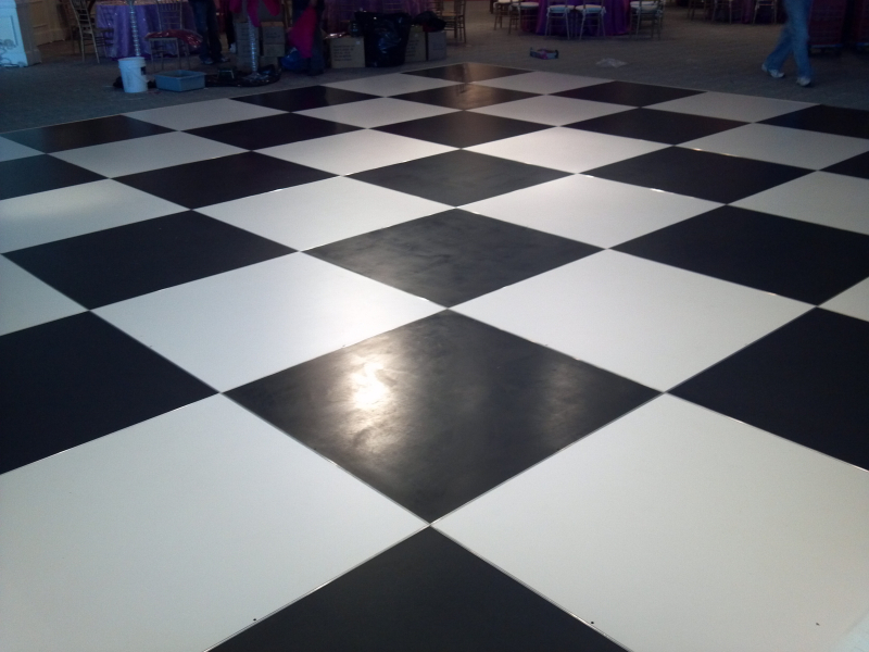Spectacular Portable Black and White Dance Floor Rentals
