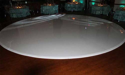 Photo of white glossy round dance floor
