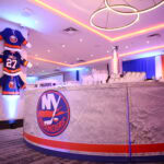 A bar with New York Islanders logos, offering a top event venue for any occasion in New York or Long Island.